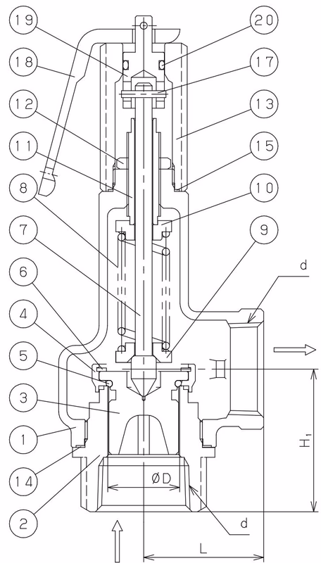 Yoshitake AL-140TML-N cross-section structural drawing