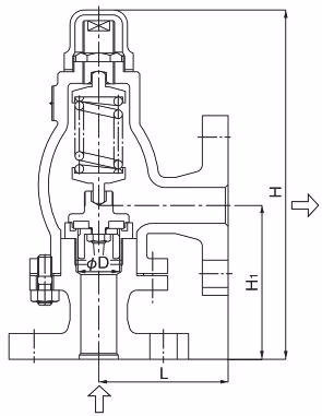 Yoshitake AL-300T safety relief valve dimensions