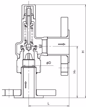 Yoshitake AL-32T safety relief valve dimensions drawing