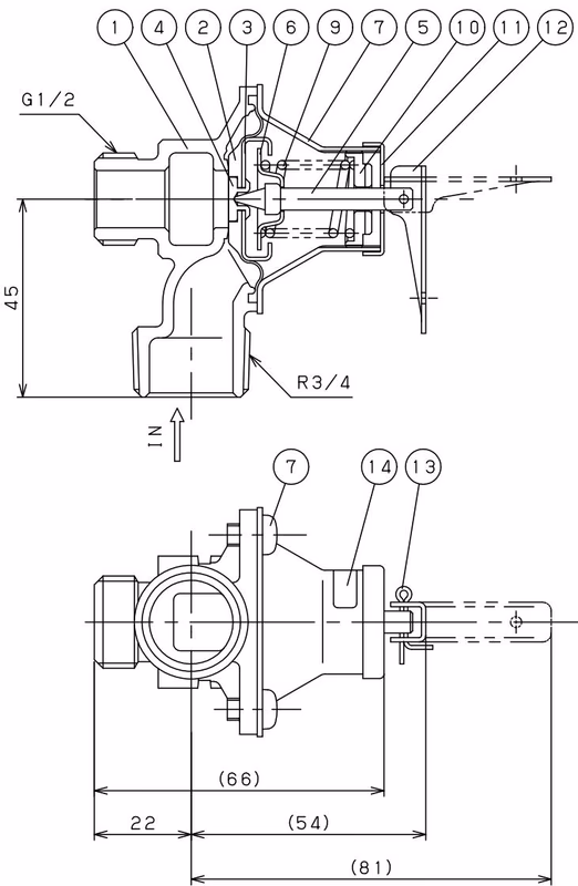 Yoshitake AL-72F-95 structural drawing