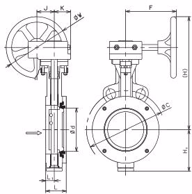 Yoshitake BFV-1S dimensions drawing for 200A-300A