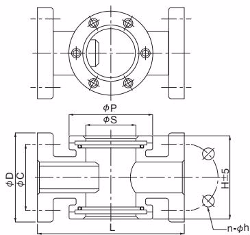 Yoshitake FS-I-Z flanged type dimensions
