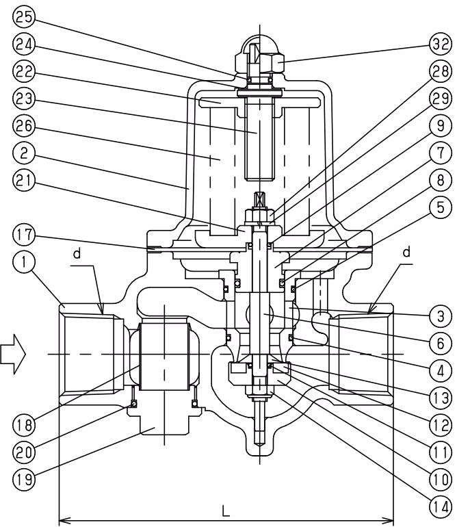 Ёситакэ Yoshitake GD-26GS чертёж поперечного сечения