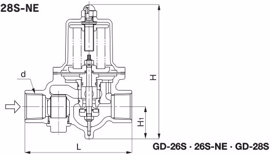 Ёситакэ (Yoshitake) GD-26S-NE размерный чертеж