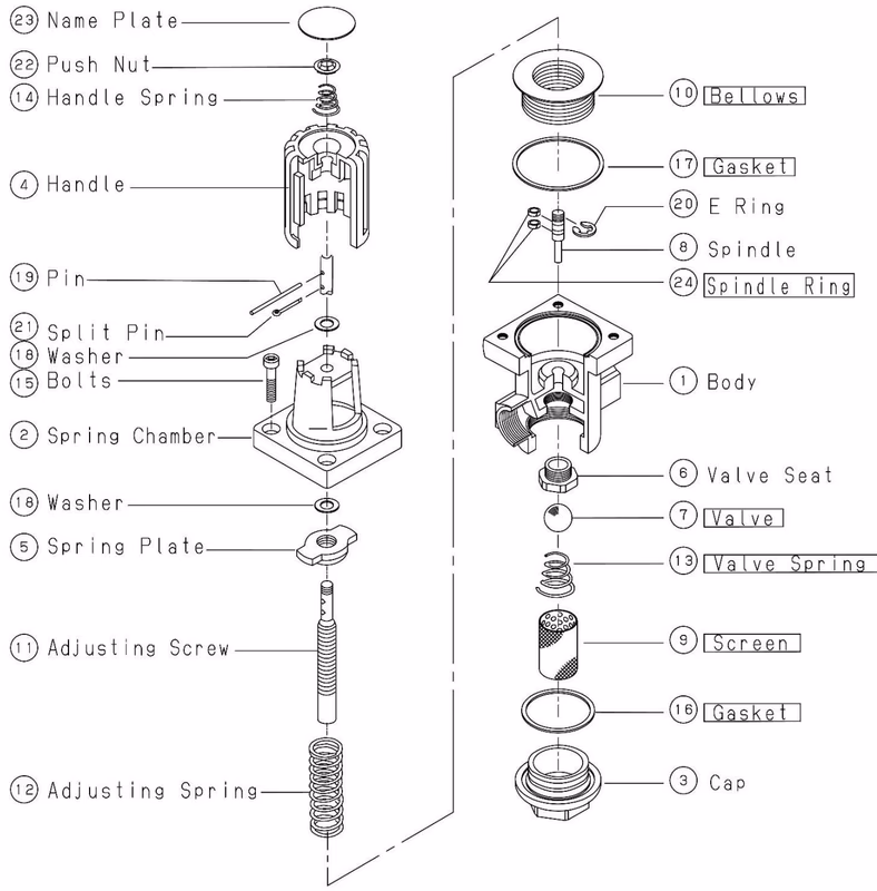 Yoshitake GD-30S exploded drawing
