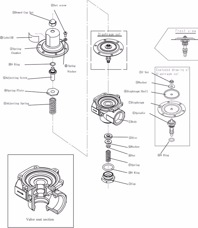 Yoshitake GD-41 exploded drawing and components