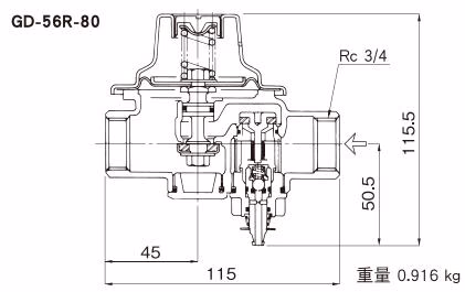 耀希达凯 Yoshitake GD-91R-80 尺寸 2