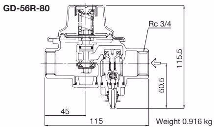 Yoshitake GD-91R-80 dimensions 2