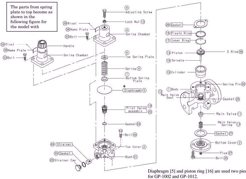 Yoshitake GP-1002 exploded drawing