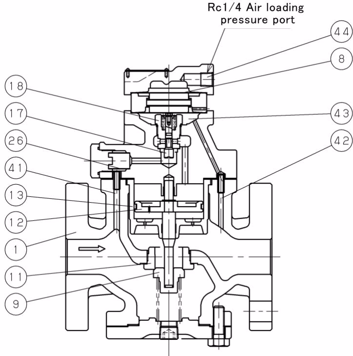 Yoshitake GP-1200 internal cross section and operation mechanism diagram