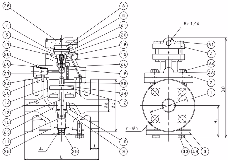 Yoshitake GP-1200TSS structural drawing and parts list