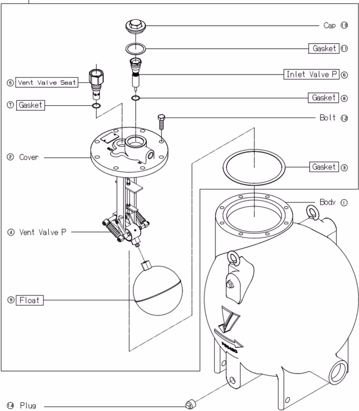 Yoshitake PF-7000 exploded view showing maintenance parts