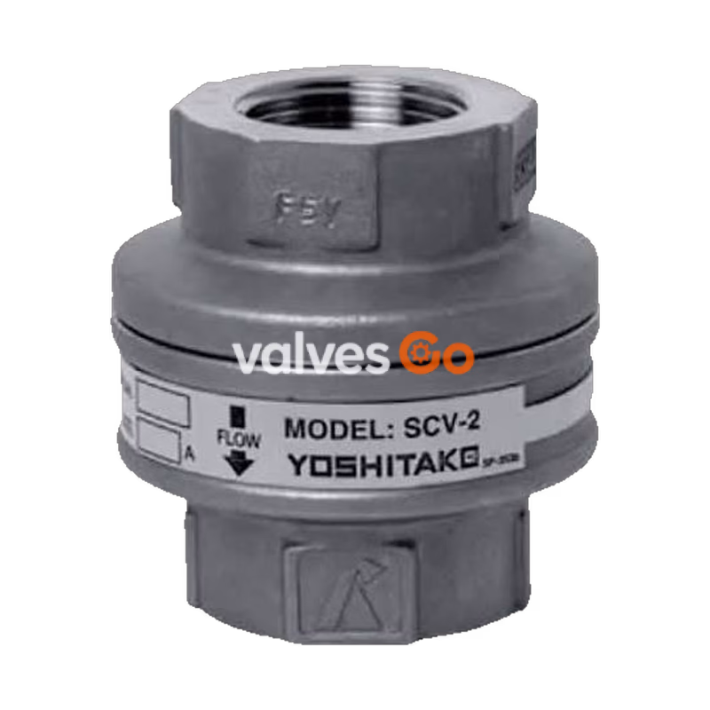 Yoshitake SCV-2 Inline Check Valve, Stainless Steel, 1.6 MPa