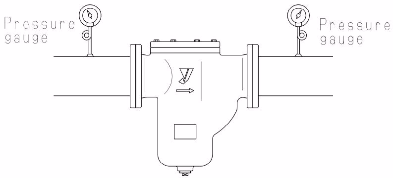 Yoshitake SU-20S U-type strainer piping example