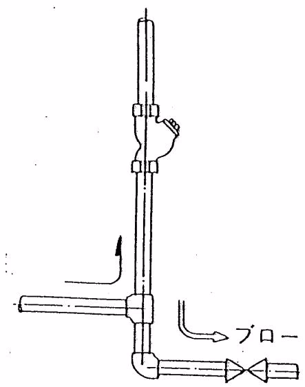 Yoshitake SY-5 upward flow piping example with blow valve