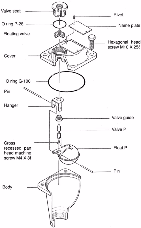 Yoshitake TA-2C exploded view