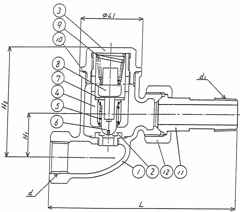 Yoshitake TS-4S cross section and parts list