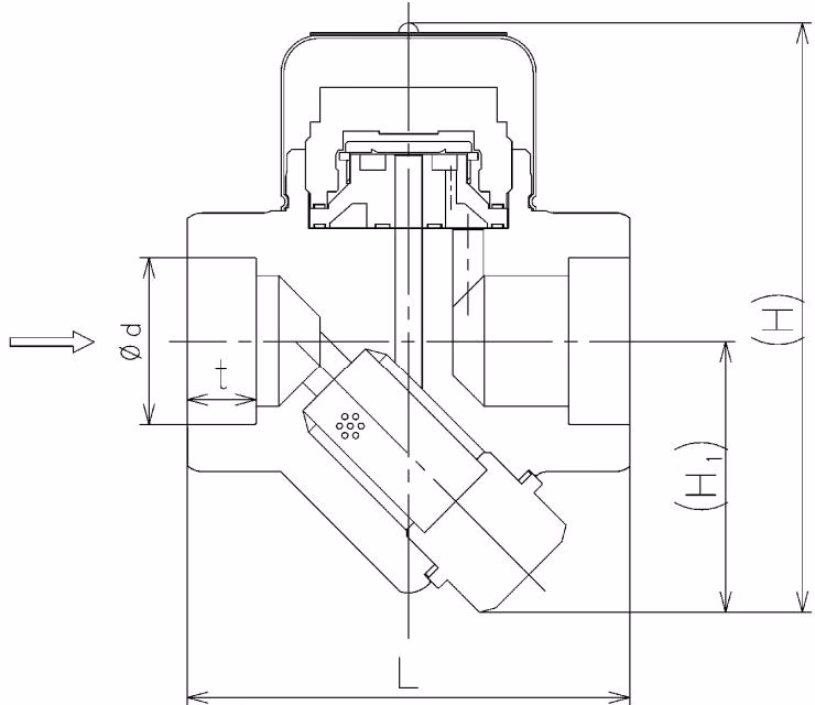 Yoshitake TSD-46 standard dimensions drawing
