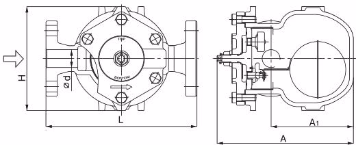 Yoshitake TSF-11F flanged dimensions and structure drawing